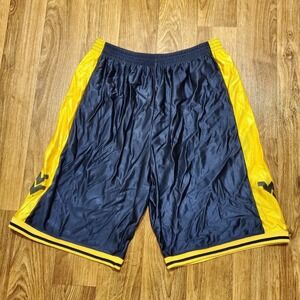 Vintage 90s West Virginia Mountaineers‎ Shorts Men XL Blue Shiny Dazzle IZAW